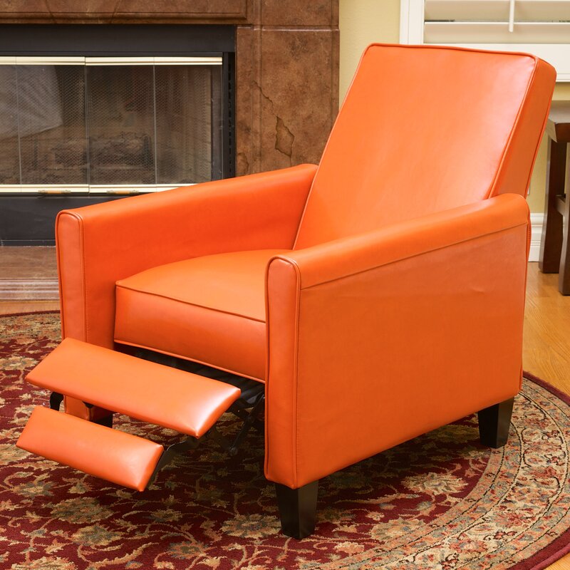 Recliner Push Back Chair for Elegant Home Décor Orange