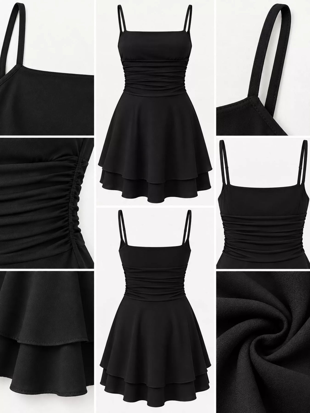 Ruched layered slip dress