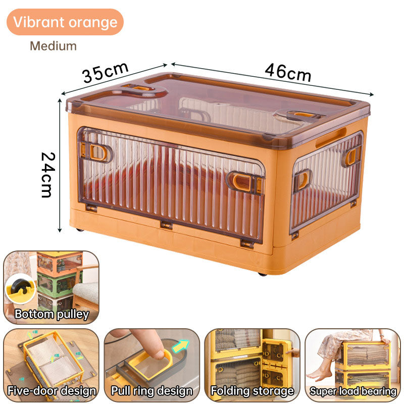 Cabinet clothes clothing quilt storage box household transparent plastic folding box snack toy finishing box