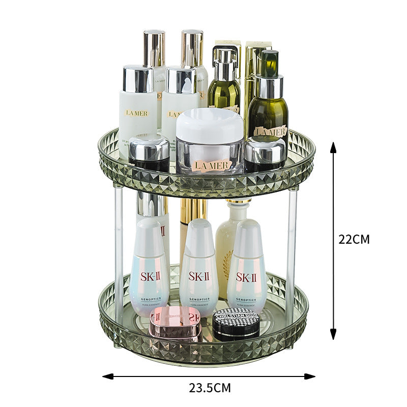 Luxury Dresser Cosmetics Rotating Storage Shelf Box Toilet Desktop Perfume Skin Care Products Shelf Tray