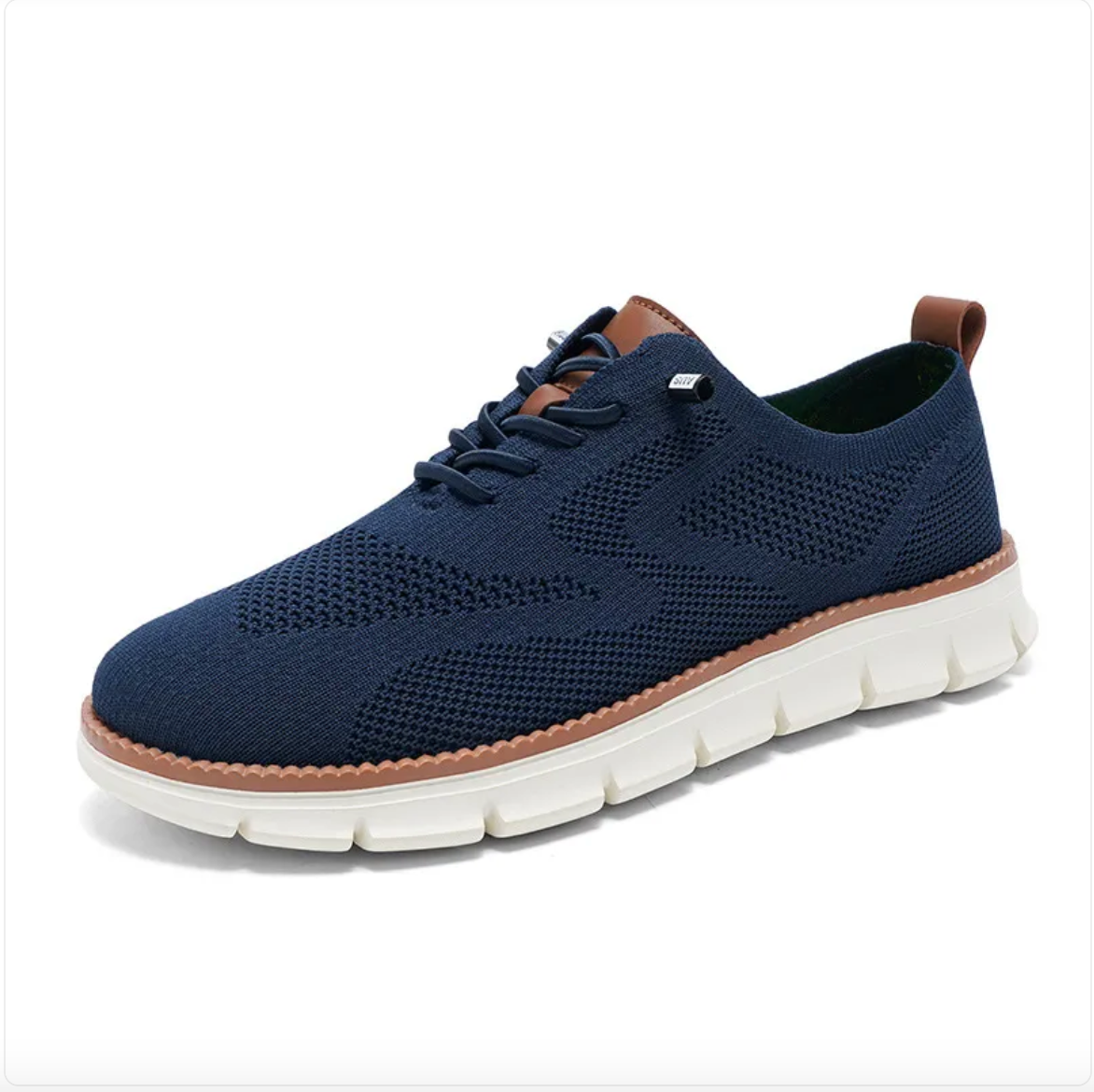 Mesh lace up sneakers, Navy, side