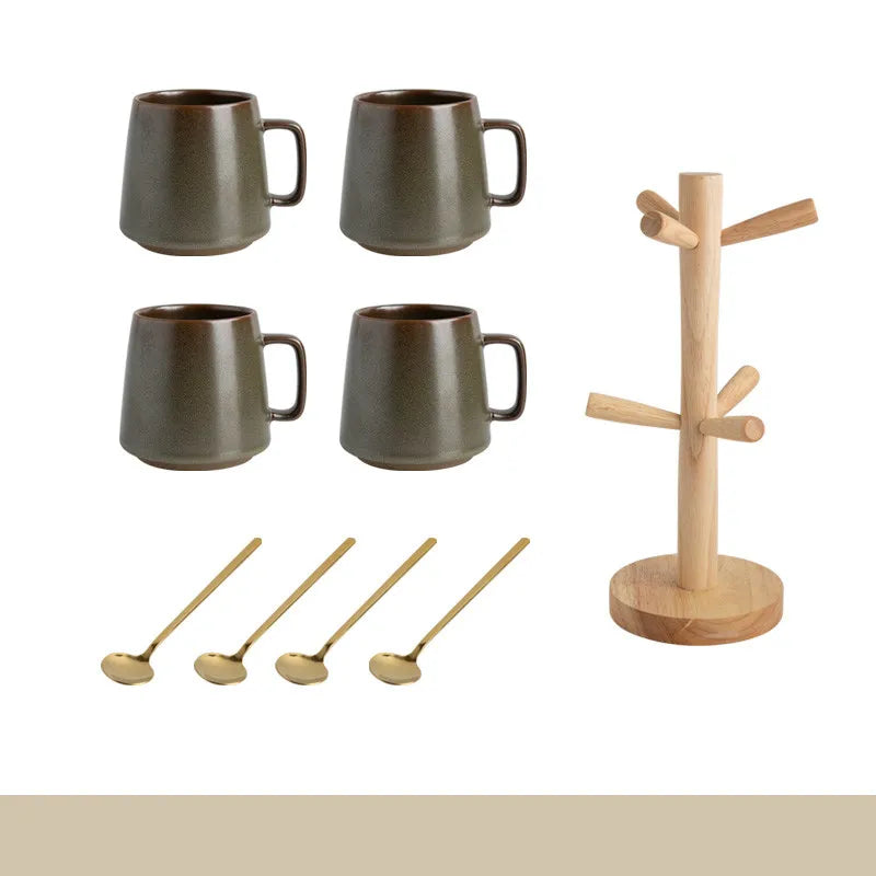 Speckled stoneware mug set