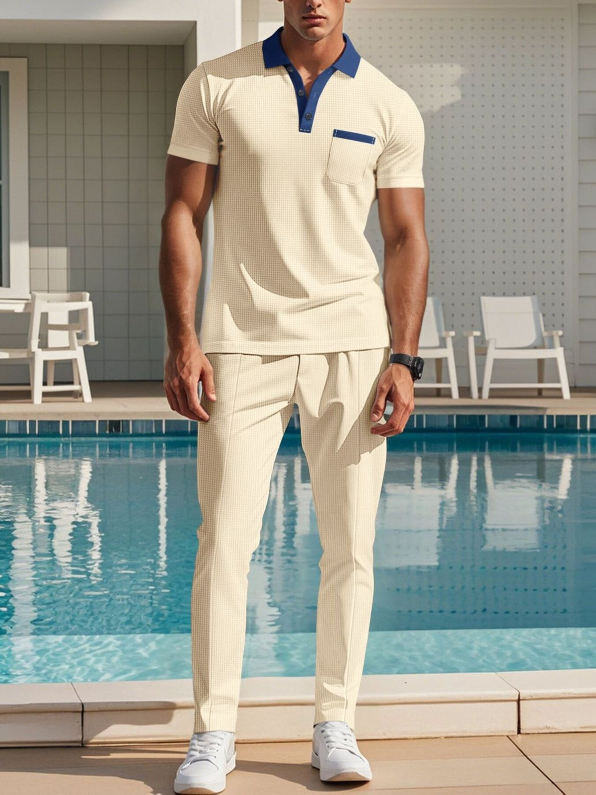 Polo and pants set – khaki
