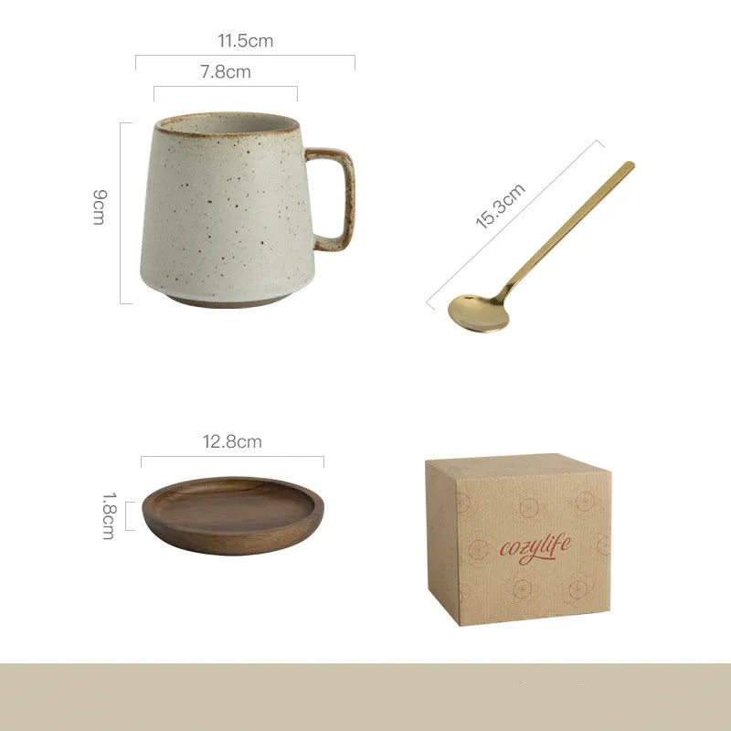 Speckled stoneware mug set