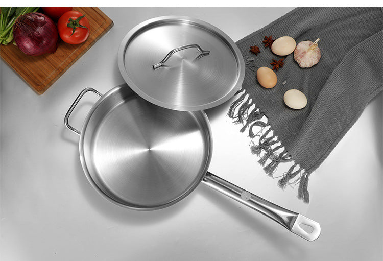 Stainless steel single handle sauce pot, double bottom milk pot, non stick pot, household sauce pot, high body, short height soup pot, smooth flat bottomed frying pan