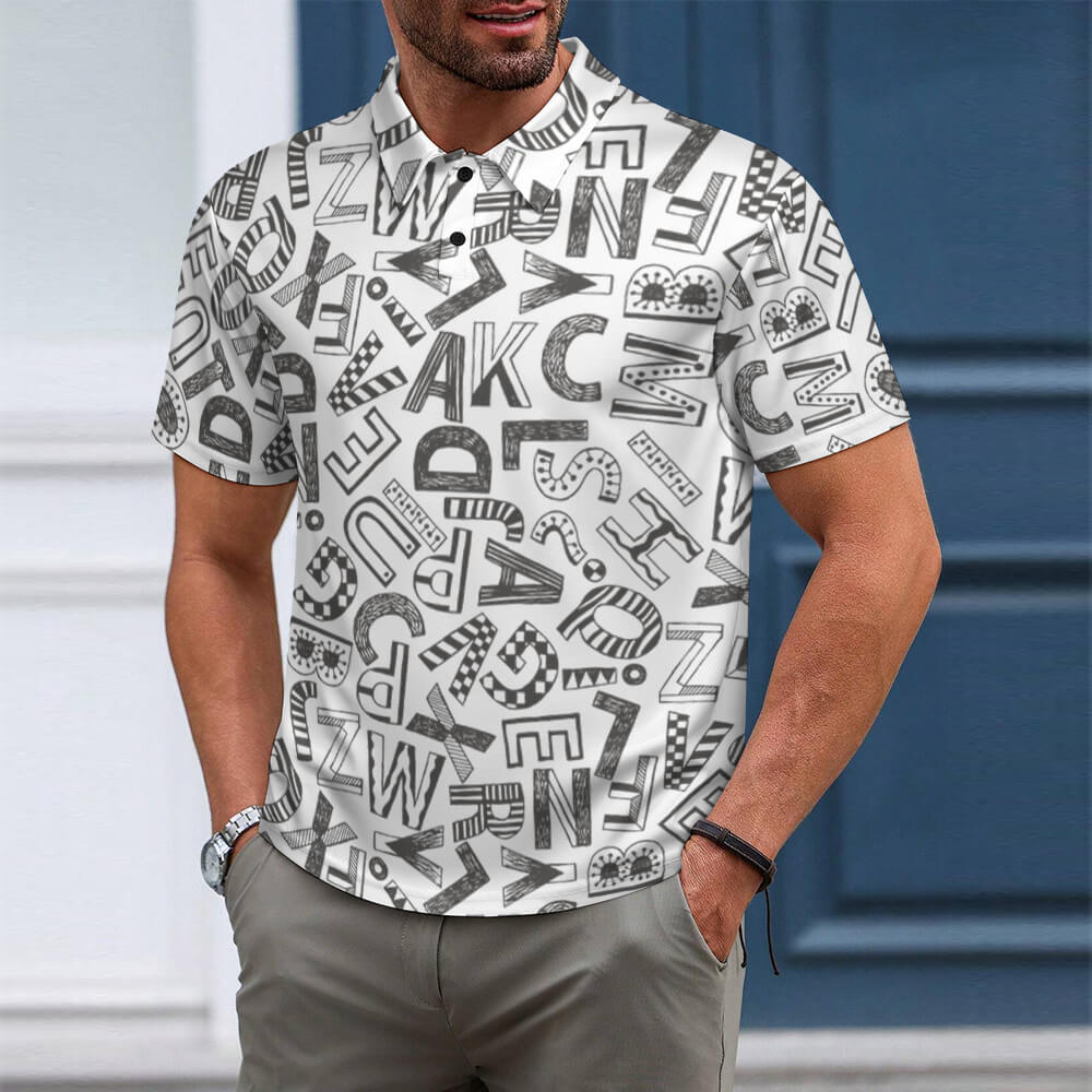 New Men's Shoulder buttoned polo shirt