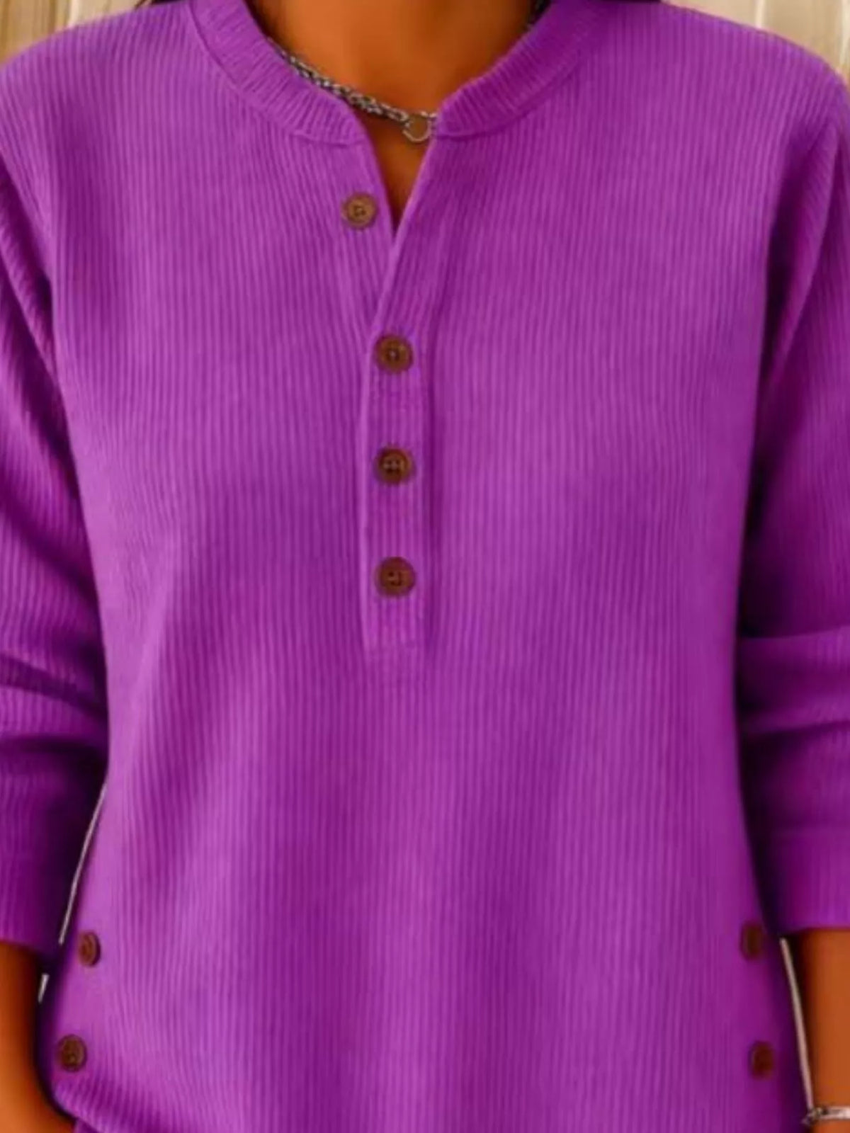 Corduroy button top