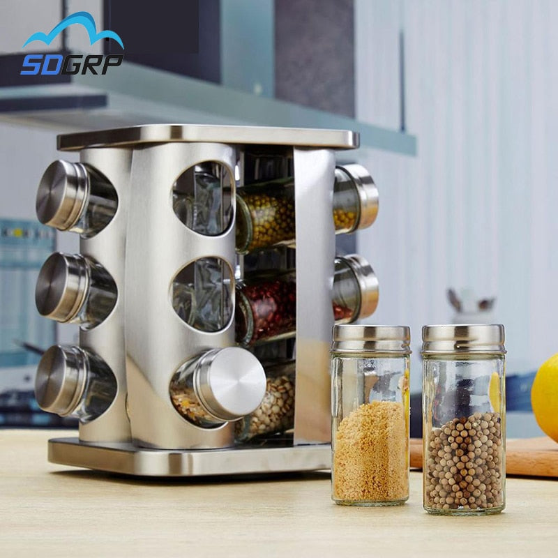 Rotating spice rack, 12 jars