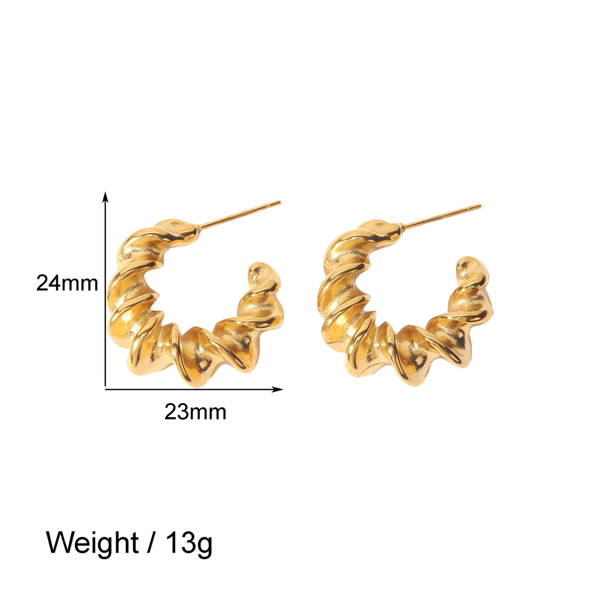 Geometric gold earrings