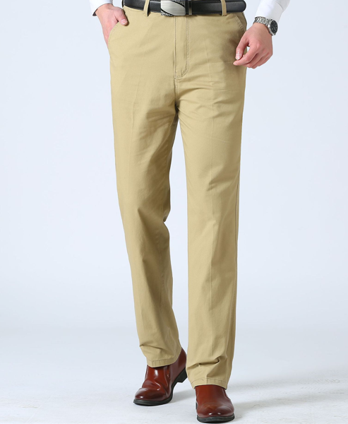 Flat front straight trousers