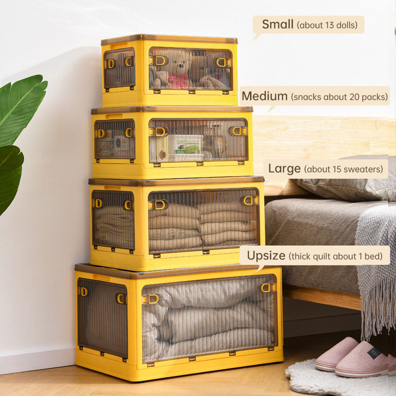 Cabinet clothes clothing quilt storage box household transparent plastic folding box snack toy finishing box