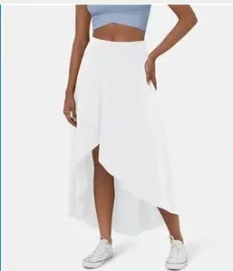 High-low jersey midi skirt