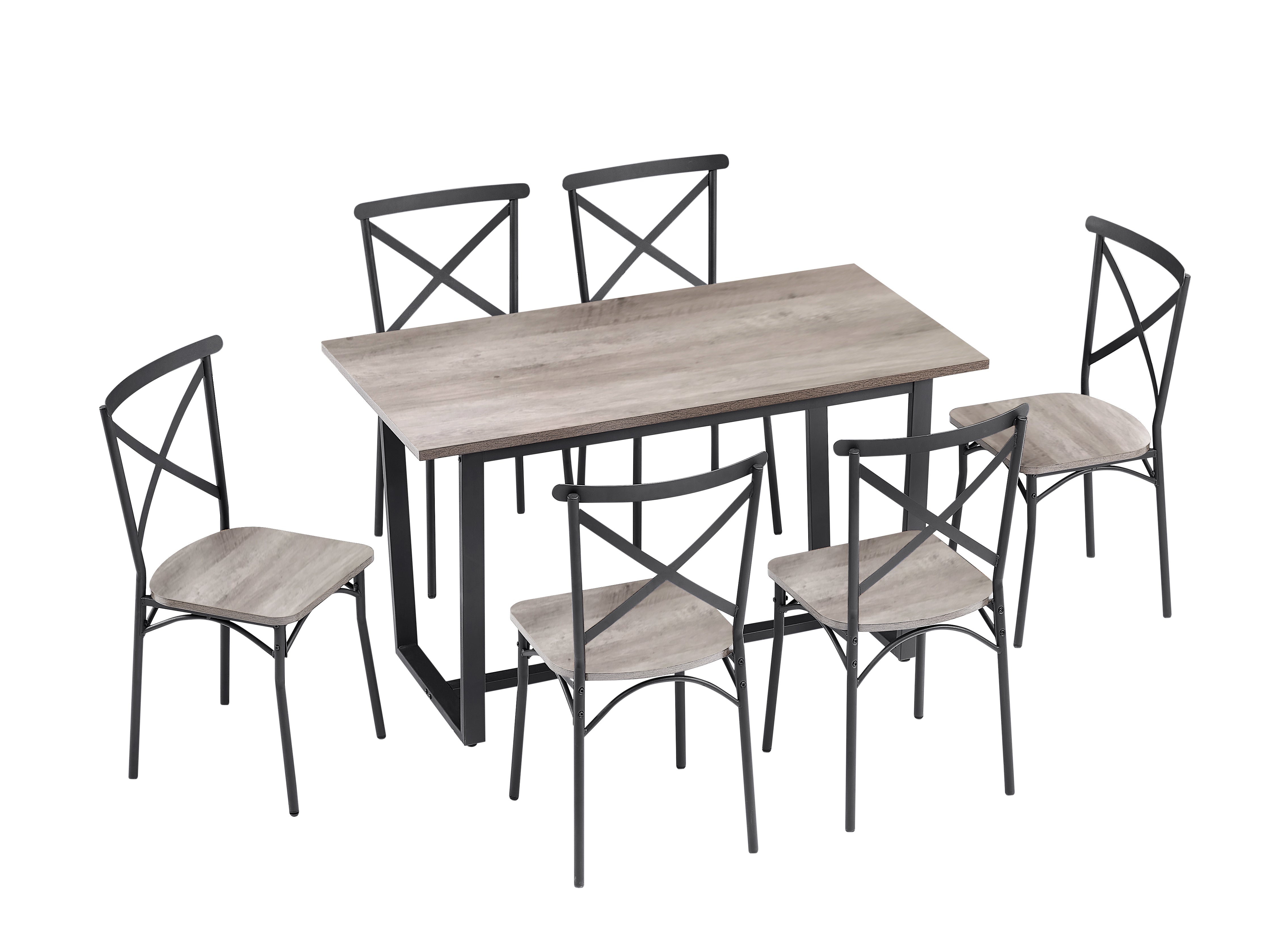 7 Pieces Dining Set 7-Piece Kitchen Table Set Perfect for Kitchen Breakfast Nook