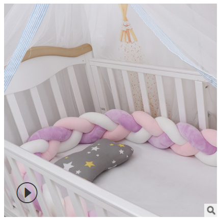 100cmBaby Bumper Bed Braid Knot Pillow Cushion Bumper for Infant Kids Crib Protector Cot Bumper Room Decor Anti-collision Bumper