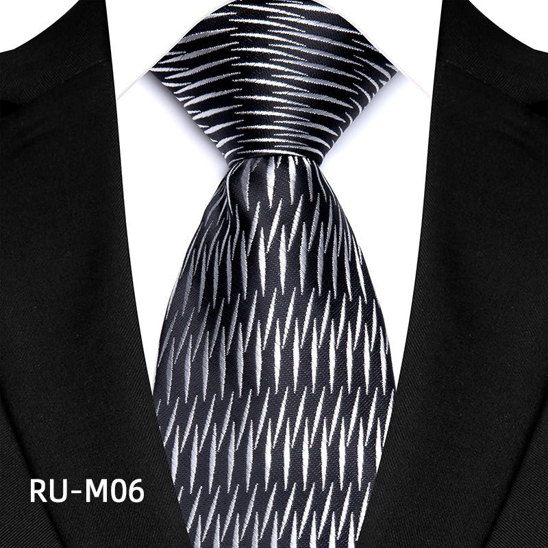 High density striped small flower men's business suit tie