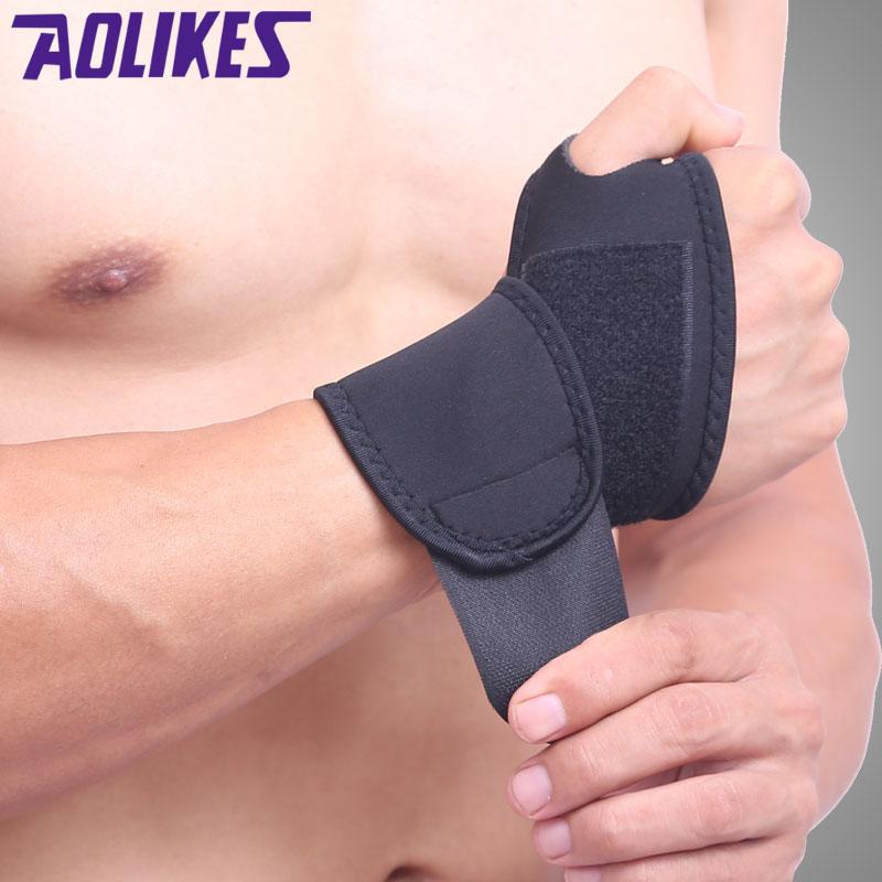 Aolikes 1pcs Sports Wristband Wrist Support Straps Wraps for Cycling Running Weight Lifting Fitness Gym Tennis Hand Bands