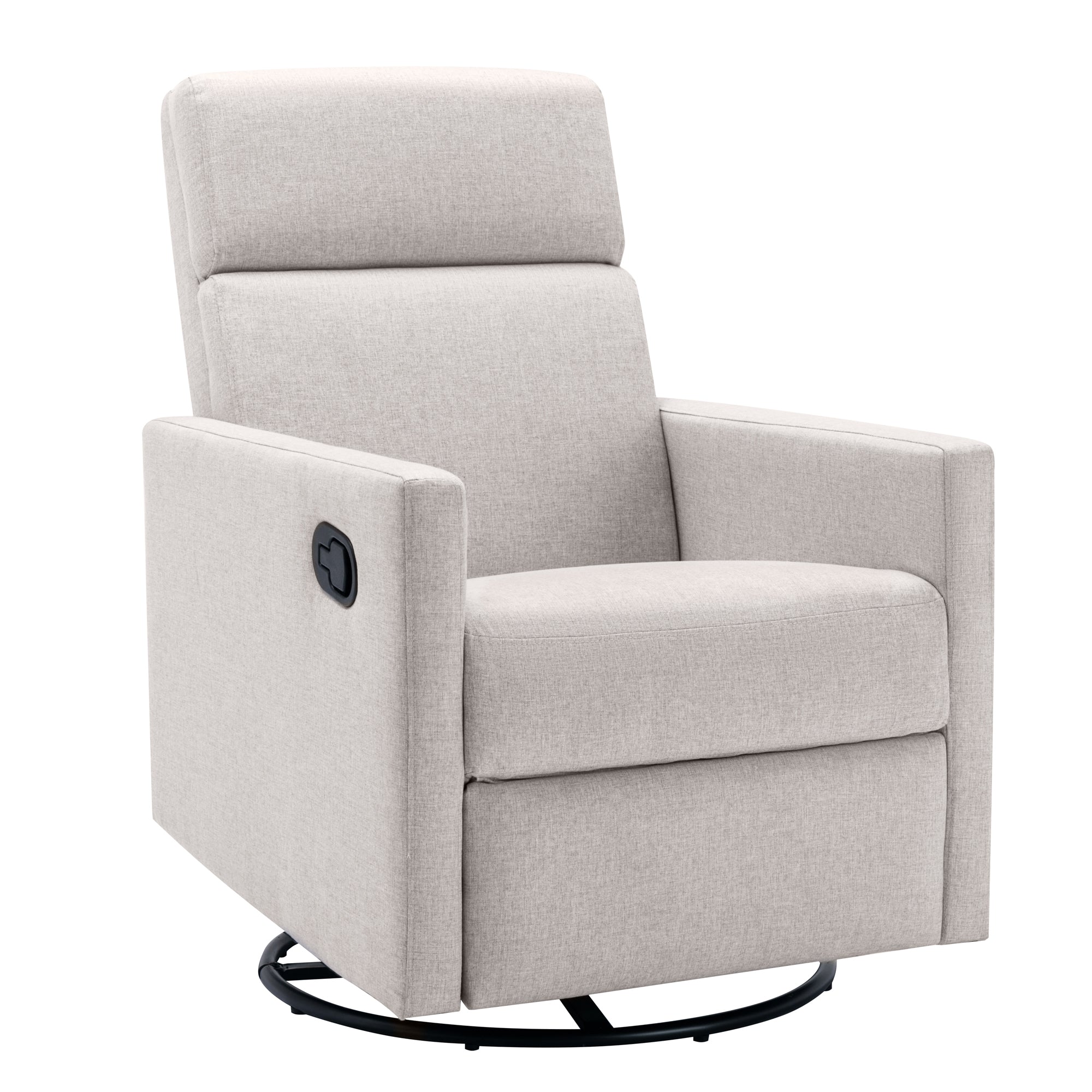 Modern Upholstered Rocker Nursery Chair Plush Seating Glider Swivel Recliner Chair Tan