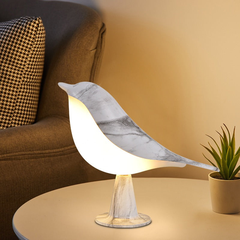 3 Colors Bedside Lamp Creative Touch Switch Wooden Bird Night Lights Dimming Brightness Bedroom Table Reading Lamp Decor Home