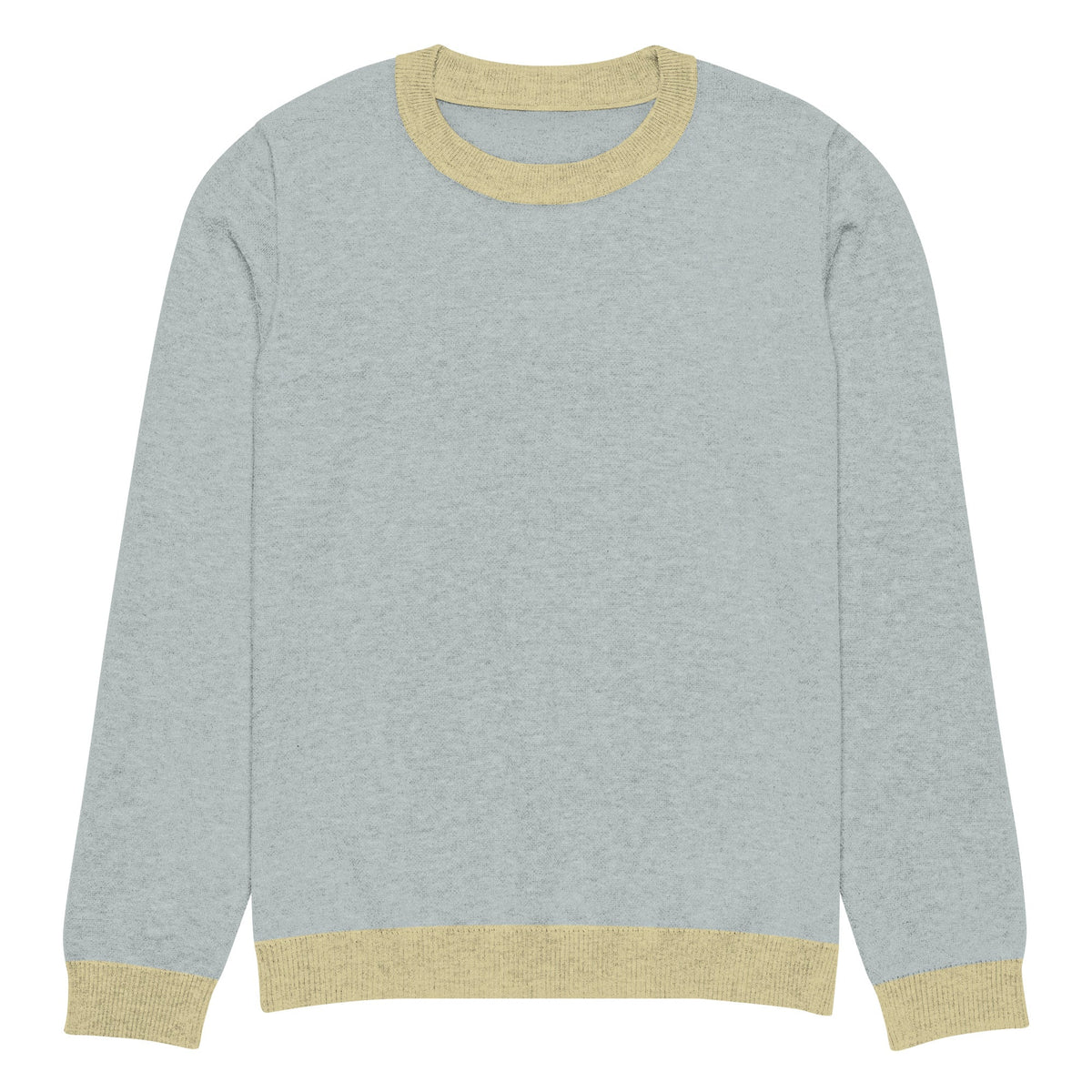 Grey textured crew knit