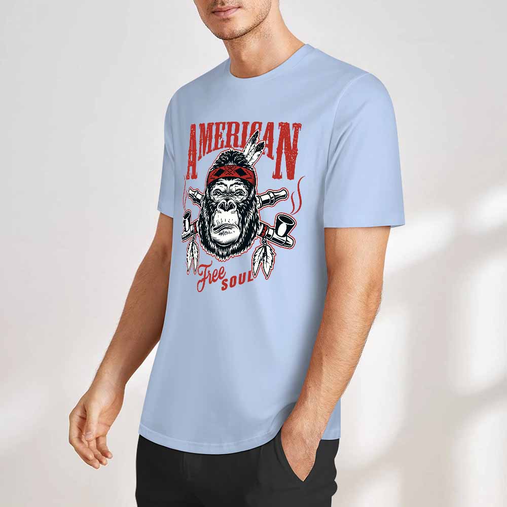 New 2025 Pure cotton short sleeved T-shirt Front print Multiple colors