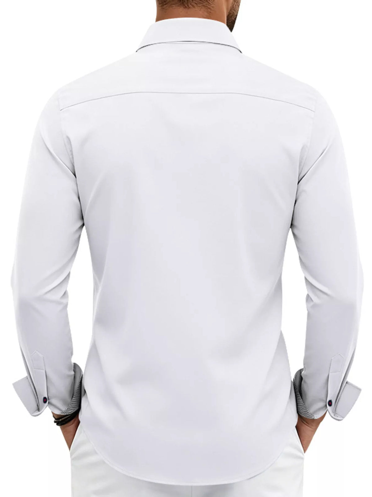 Contrast-trim slim shirt