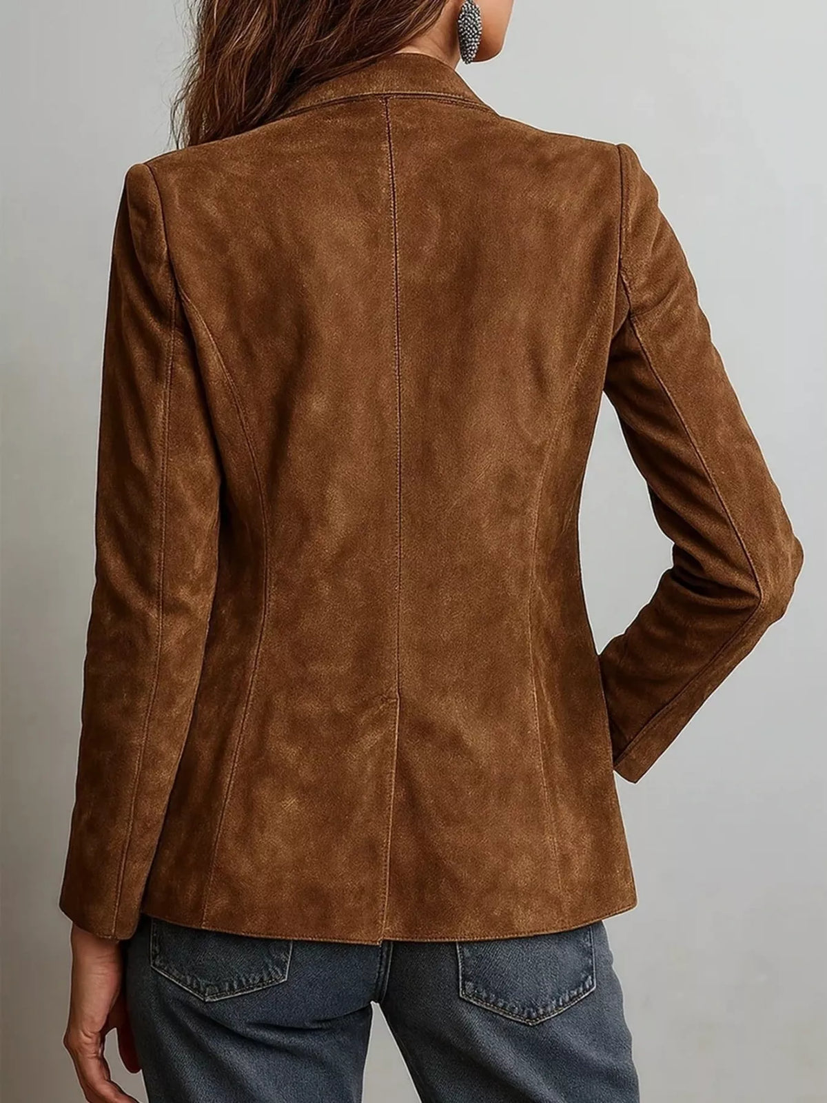 Lapel collar button up blazer
