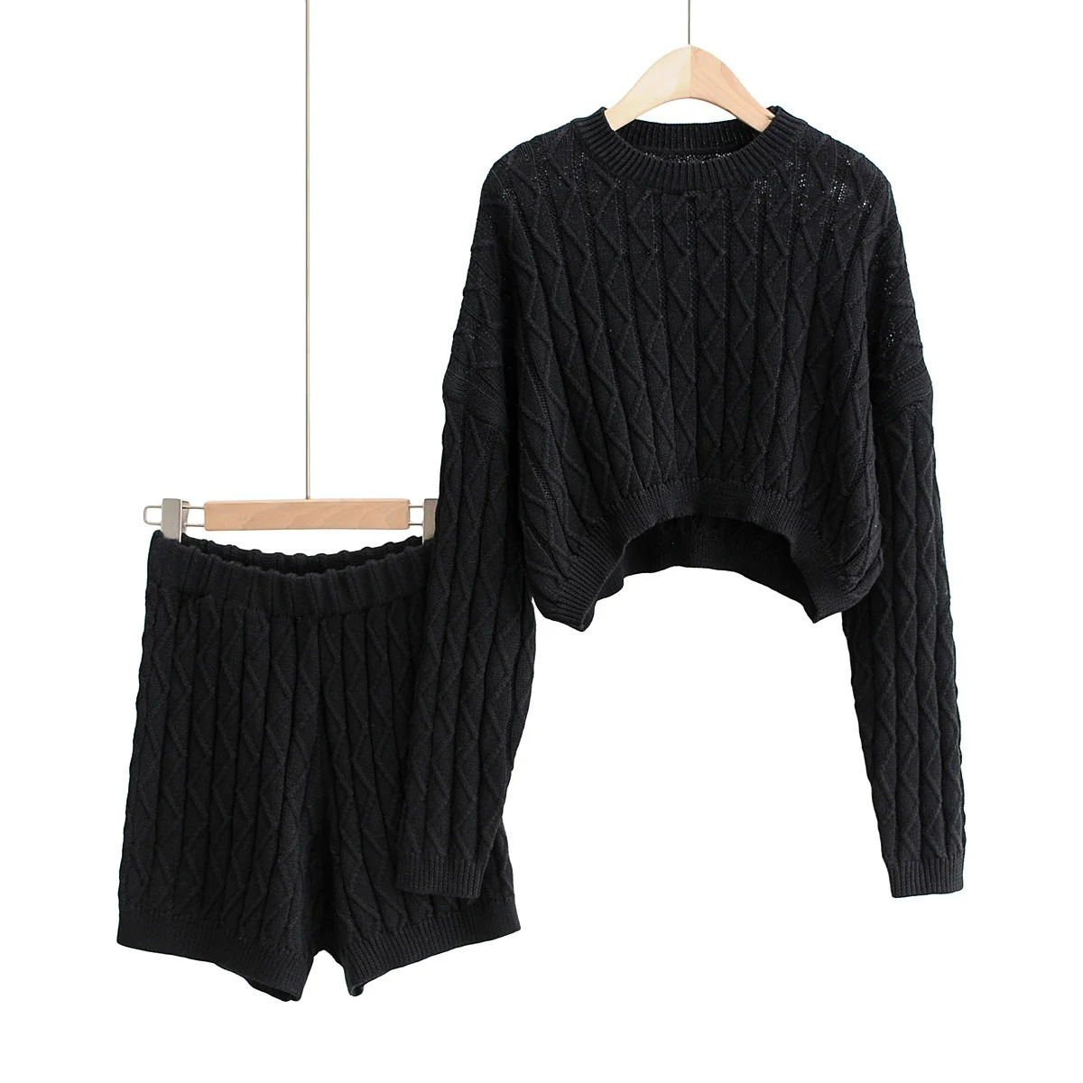 Knit sweater set – black