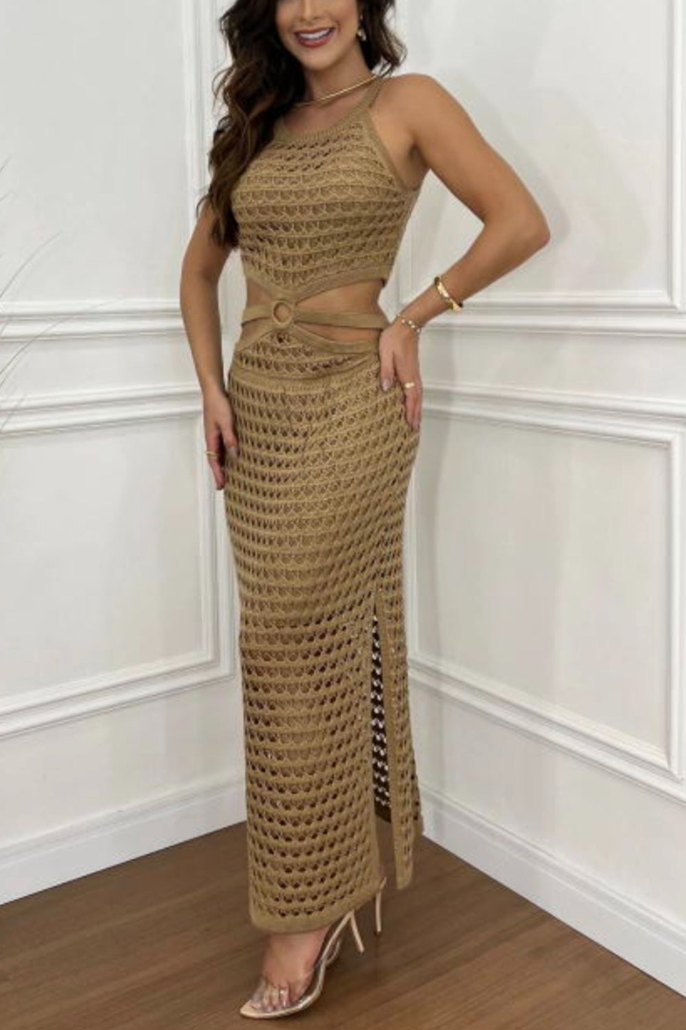 Cutout sweater dress