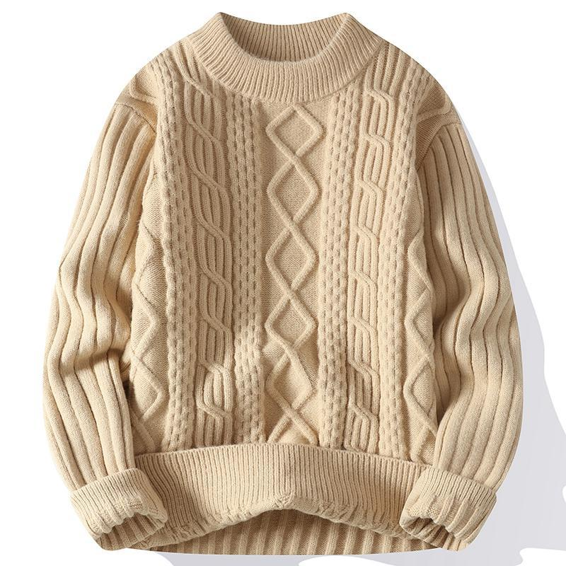 Cable-knit crew sweater