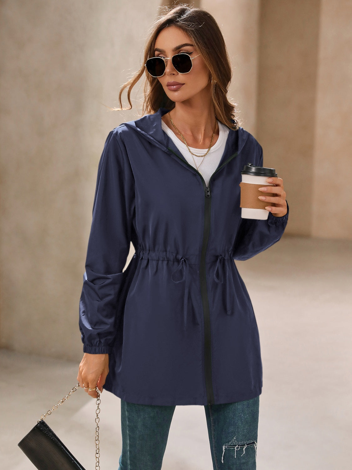 Hooded zip jacket