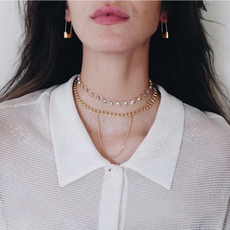 Gold lock earrings