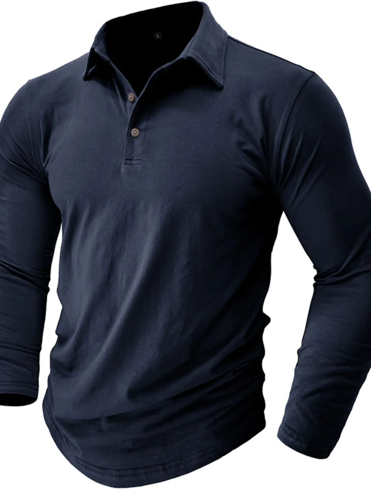 Collared neck long sleeve polo