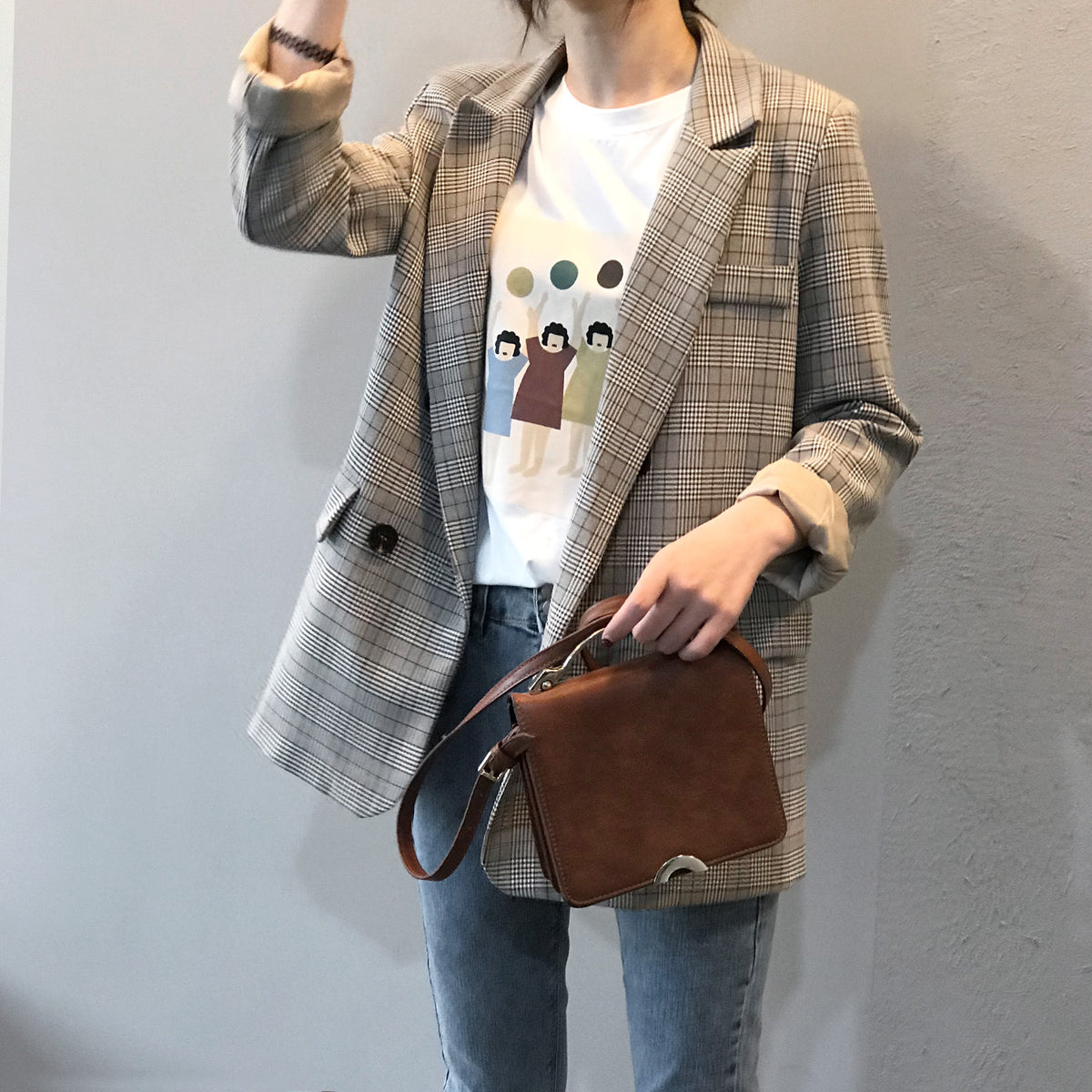 Plaid relaxed blazer
