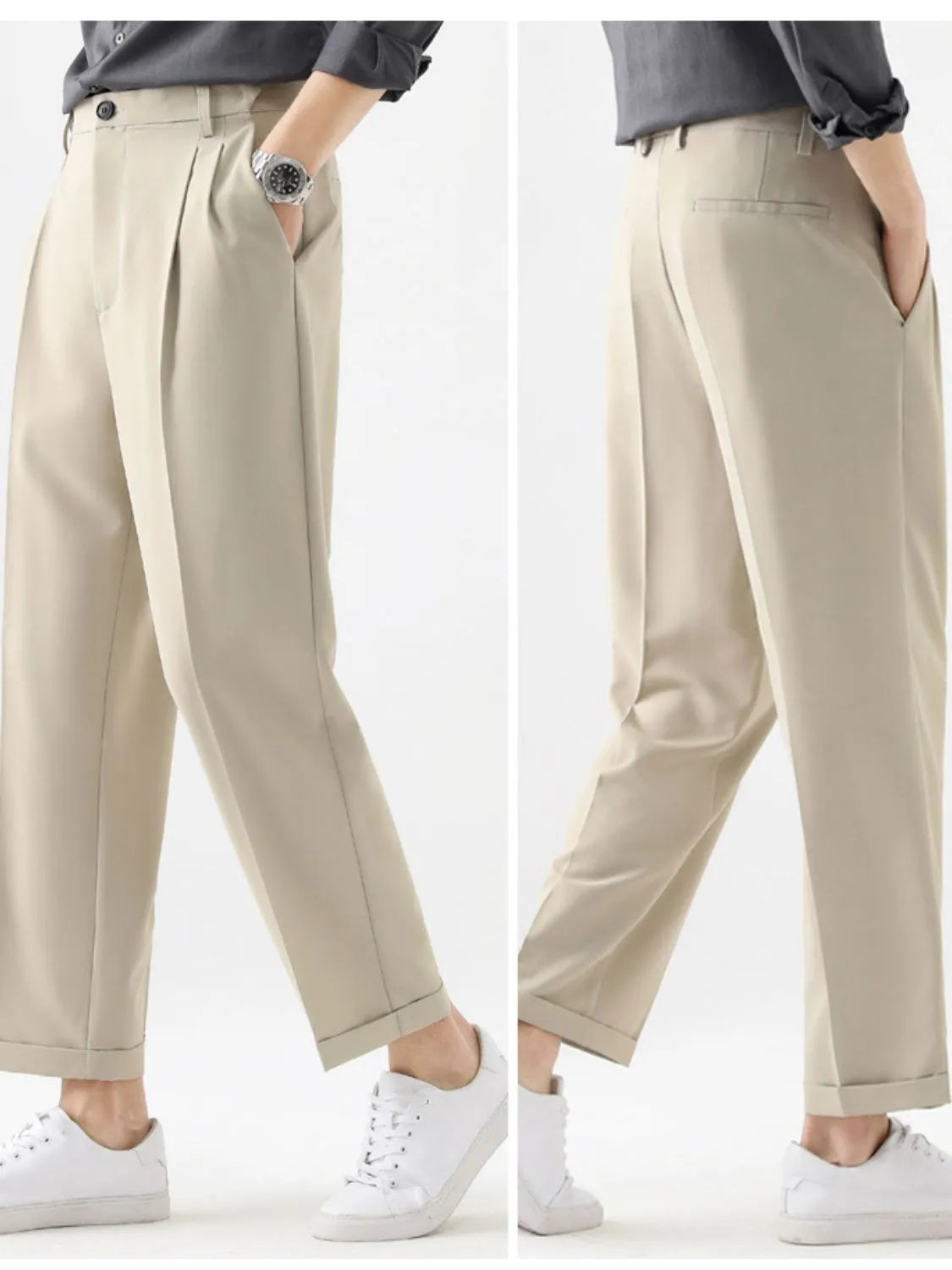 Basic style solid pants