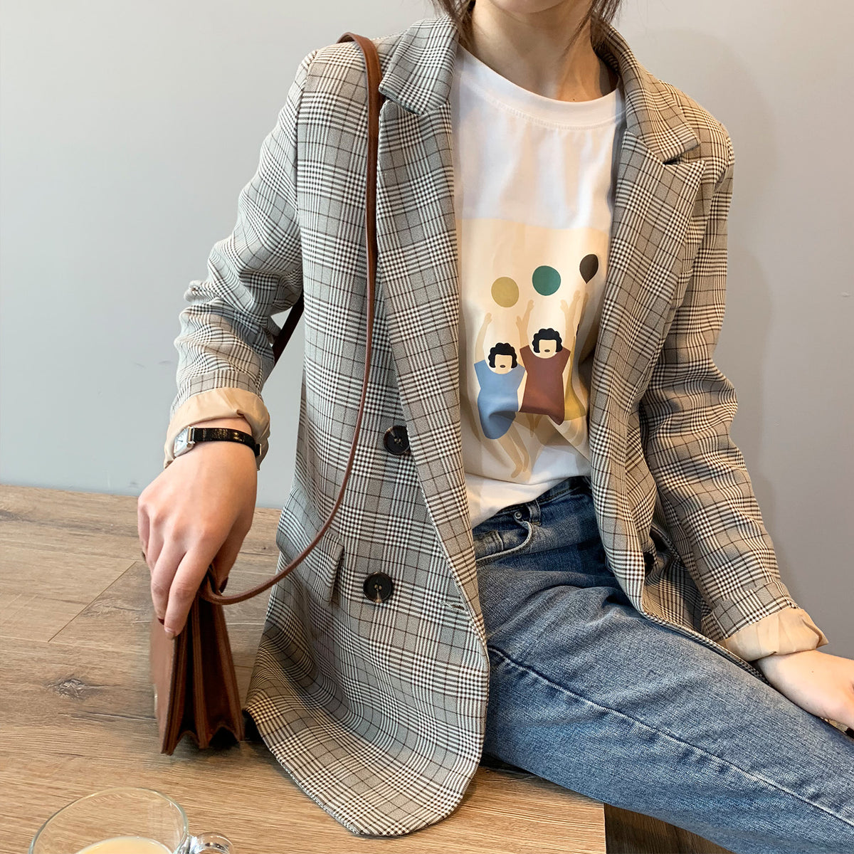 Plaid relaxed blazer