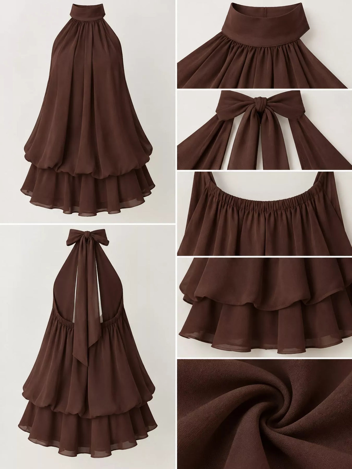 Ruched halter mini dress