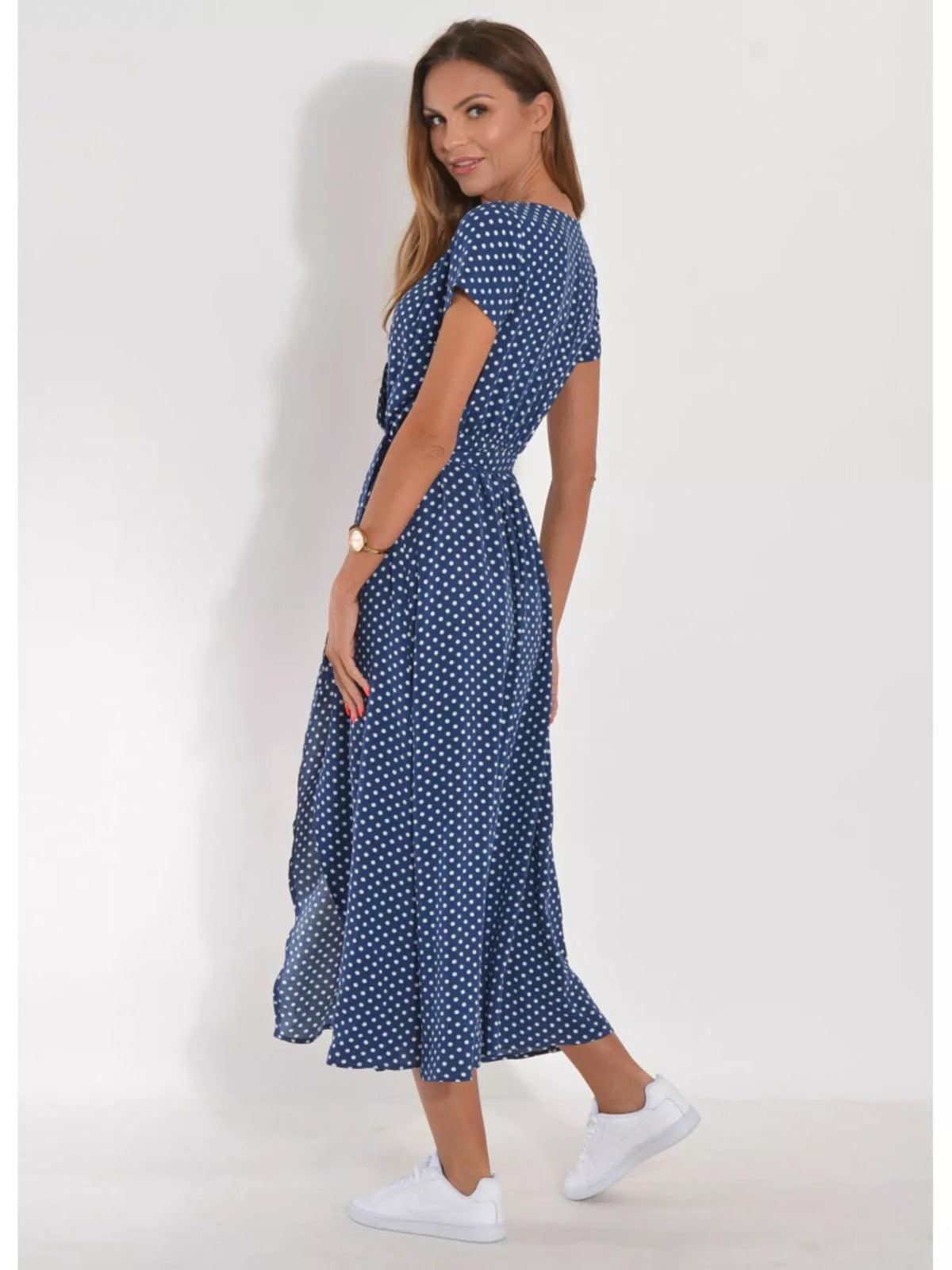 Surplice midi dress