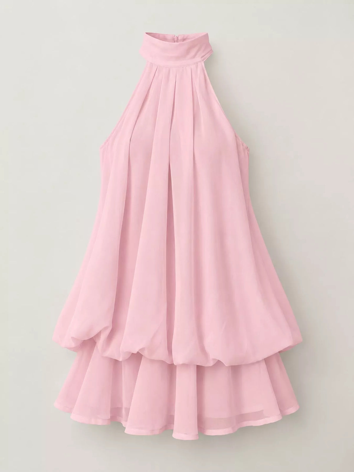 Ruched halter mini dress