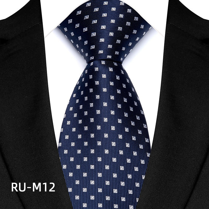 High density striped small flower men's business suit tie