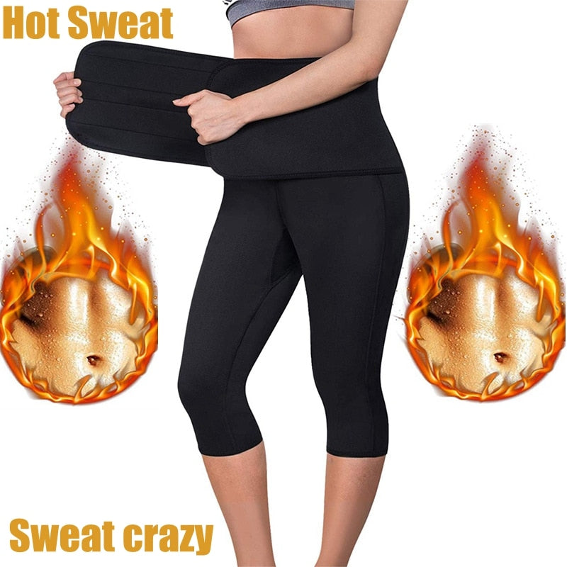 Waist Shaper Sweat Pants Strong Tummy Control Sport Fitness Waist Trainer Slimming Short Neoprene Sweat Shapewear Legs Slimmer