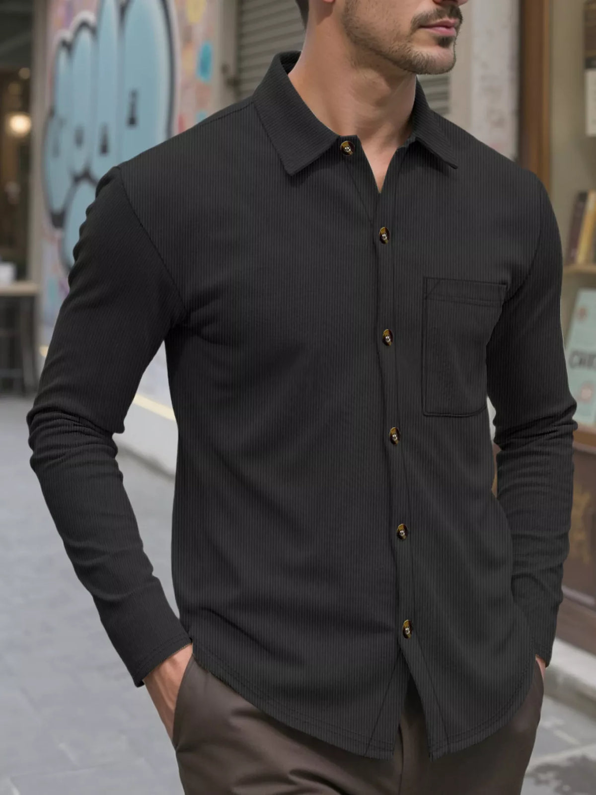 Casual button up long sleeve shirt