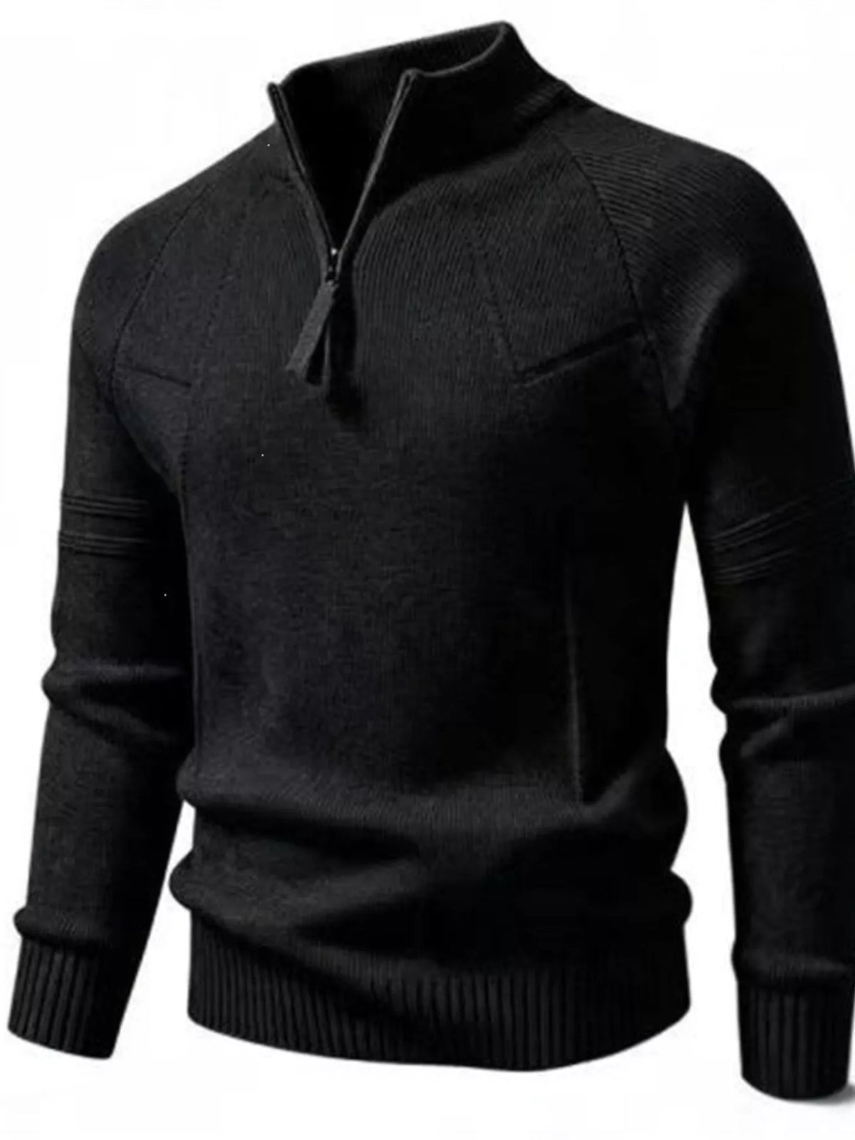 Ribbed quarter-zip sweater