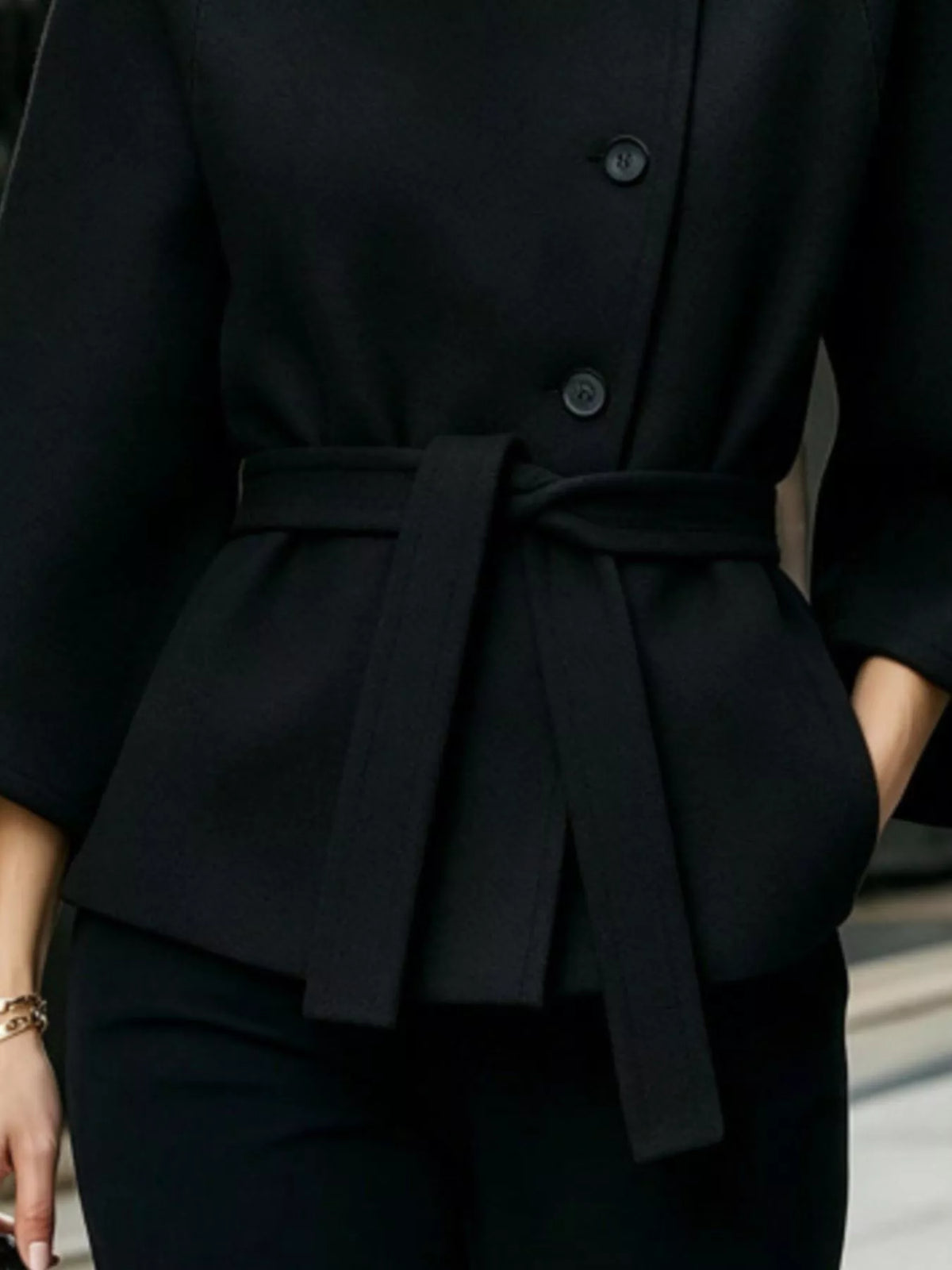 Belted cape coat