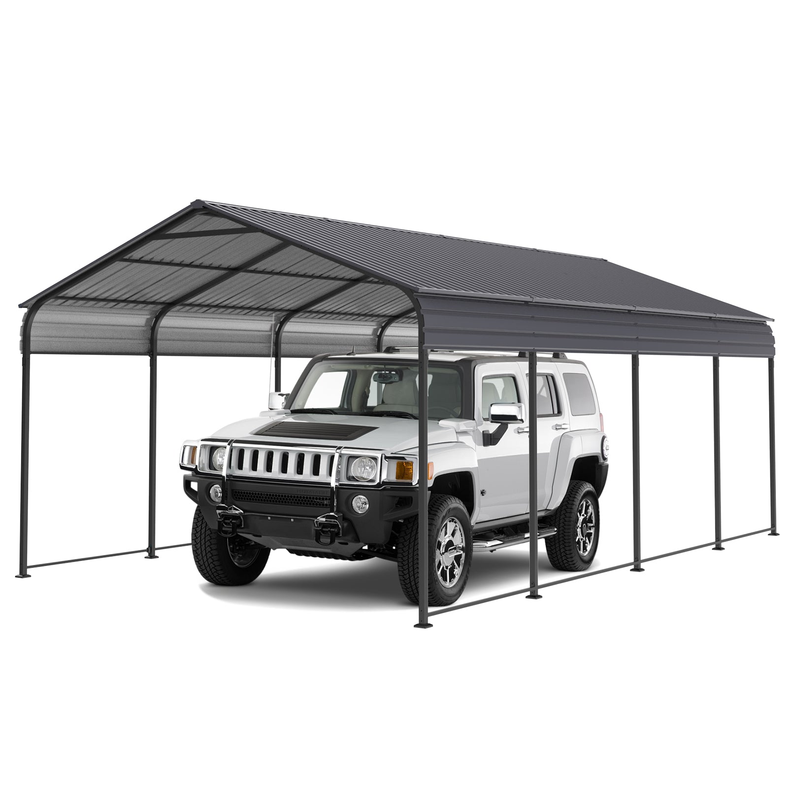 Metal Carport 12 ×20 FT Heavy Duty with Galvanized Steel Roof Metal Garage Canopy