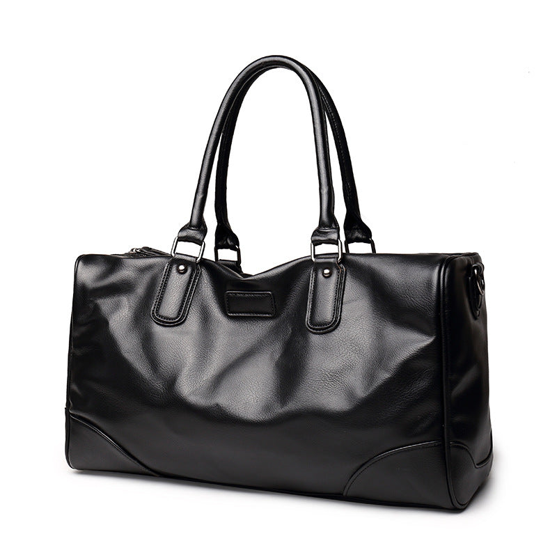 Weekender travel bag, Black, angled view