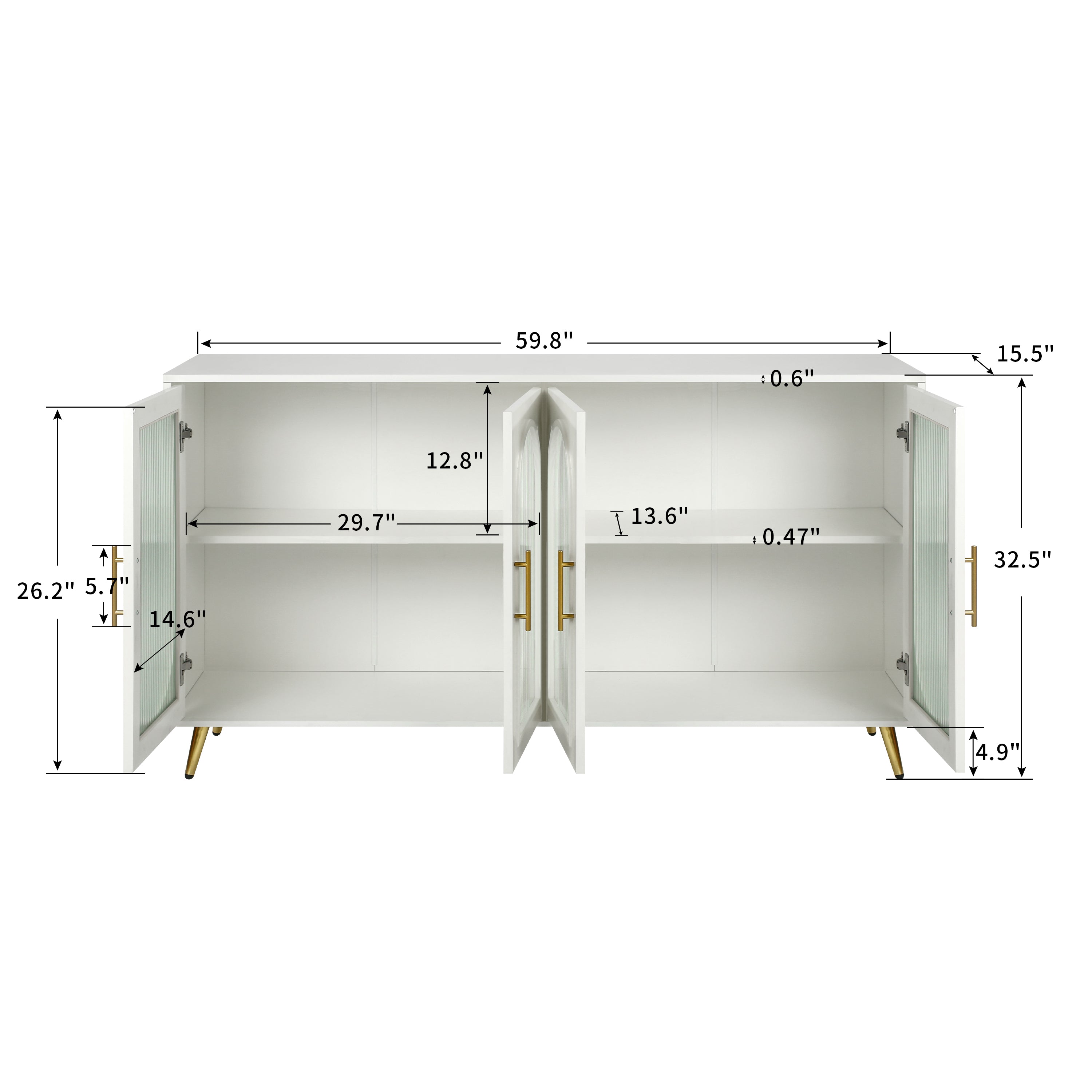 TV Stand for 65+ Inch TV, Wood TV Stand with Storage Cabinet & Adjustable Shelves, Media TV Console for Living Room Bedroom