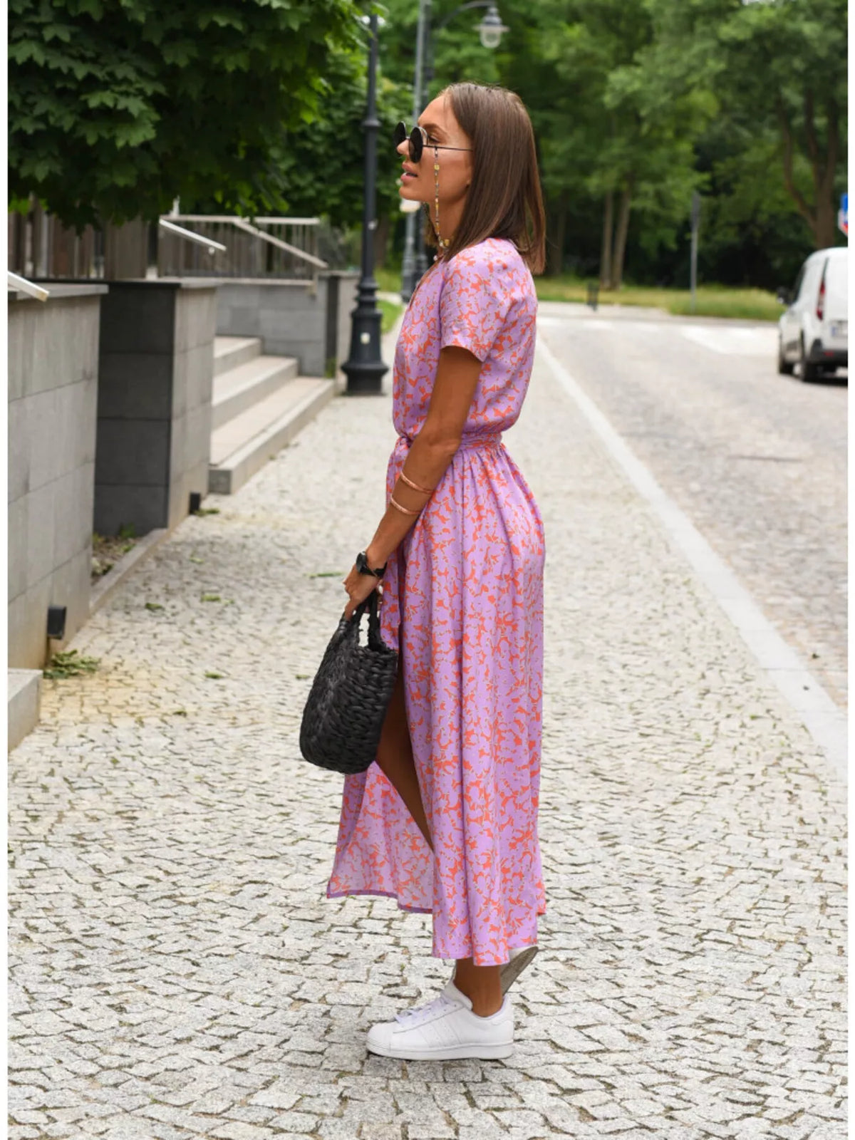 Surplice midi dress