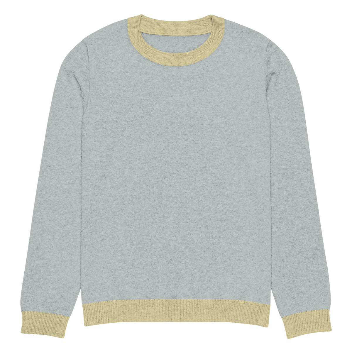 Grey textured crew knit