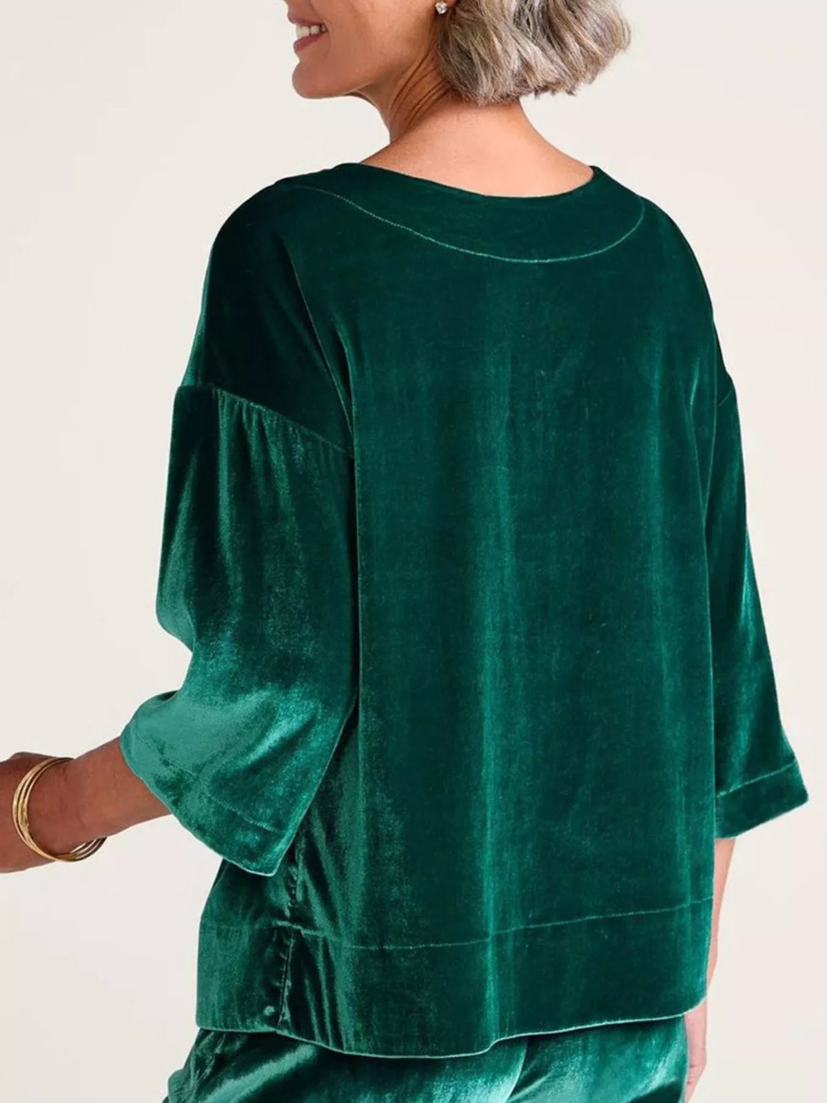 Velvet boat-neck top