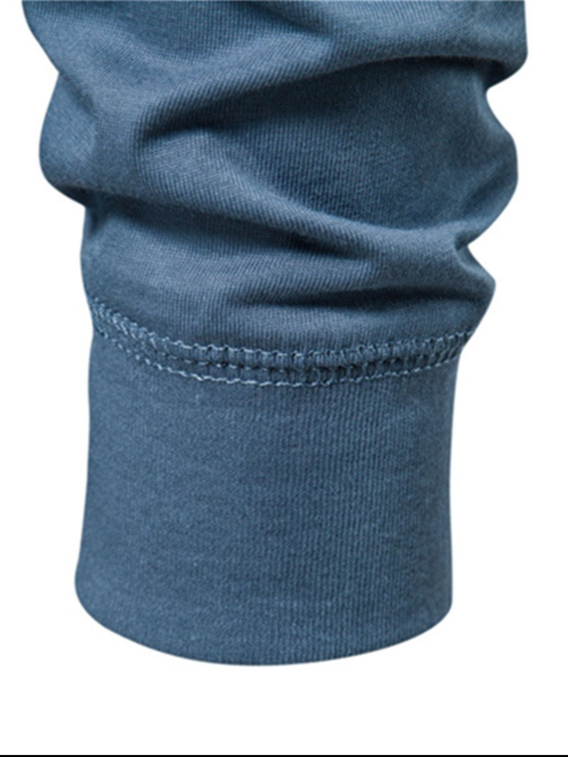 T-shirt à manches longues et col rond pour homme, grande taille, boutonné en quart de bouton
